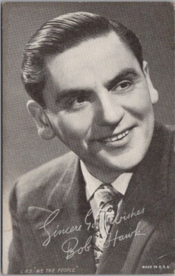 c1940s BOB HAWK Mutoscope / Arcade Card Radio Quiz Show Host ''We the People''
