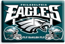 PHILADELPHIA EAGLES FOOTBALL 3 GANG LIGHT SWITCH WALL PLATES BOYS MAN CAVE DECOR
