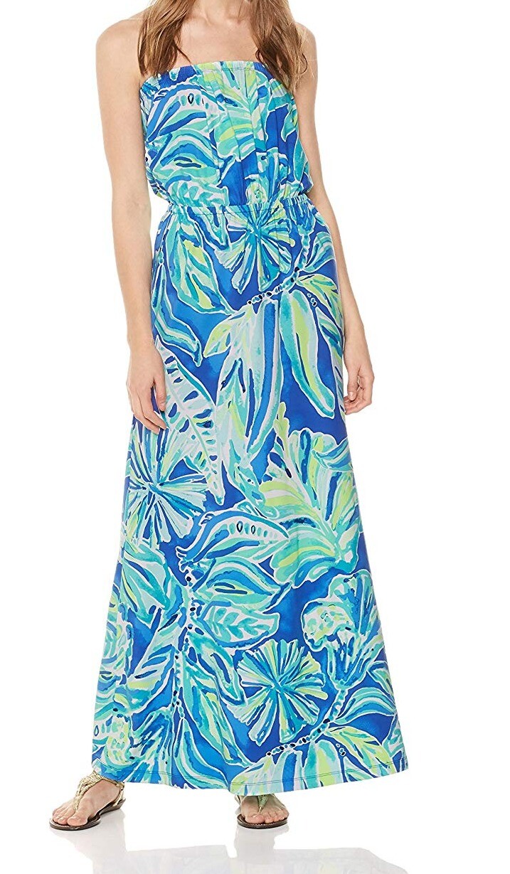 Lilly Pulitzer Robe bleu Medium M Maxi Abstract WaterCouleur Print 115- 833 Lilly Pulitzer Robe bleu Medium M Maxi Abstract WaterCouleur Print 115- 833