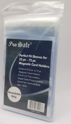 Pro Safe Resealable Perfect Fit Sleeves 35pt-75pt Card Holder (100-Pack)  34018 | eBay