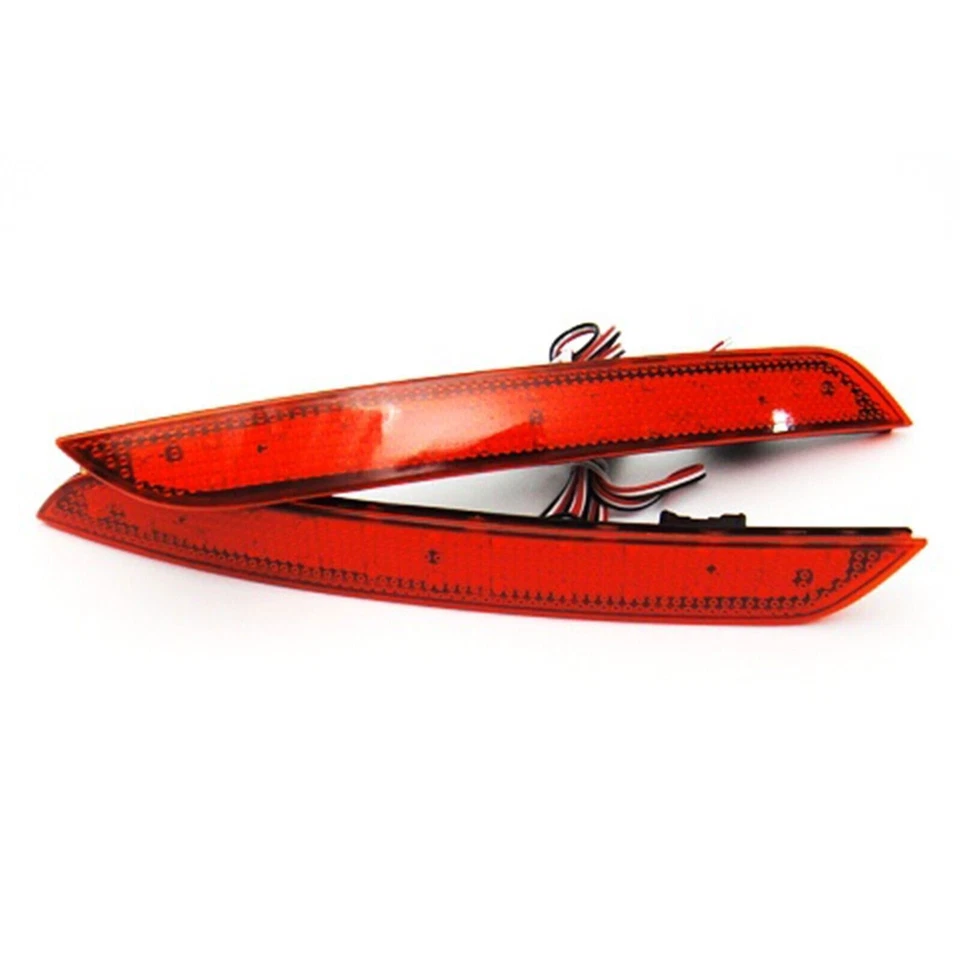 2x Luz de freno trasera reflectora de parachoques LED lente roja para BMW 528i 535i 550i sedán Foto 2 de 4