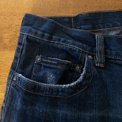 Calvin Klein Mens Denim Jeans 38X34 Low Rise Straight - Picture 2 of 3