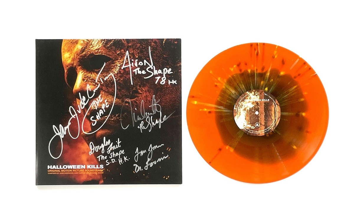 Halloween Kills Cast Signed Limited Edition Orange and Black Vinyl