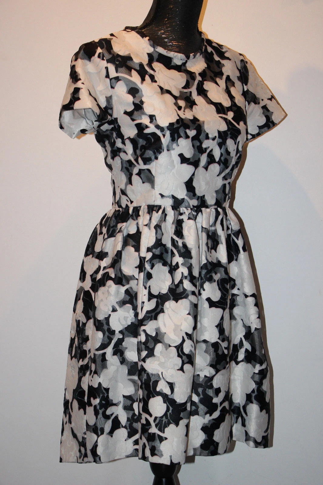 Abito Kate Spade grafico floreale pizzo manica corta ritaglio schiena fiocco tg 2 6 $548