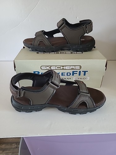 Skechers Mens SZ 11 Garver Louden Brown Outdoor Sandals Adjustable Relaxed Fit - Picture 3 of 10