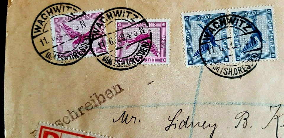 GERMANY Dresden-Wachwitz REGISTERED COVER TO JAFFA PALESTINE 1929 - Image 3 of 4