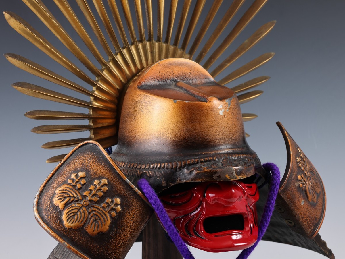 Japanese Vintage Samurai Helmet -Hideyoshi Kabuto with a