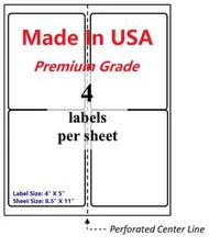 2000 Premium Shipping Labels-4"X5"-Made in USA-Self Adhesive-Blank Labels-8.5x11