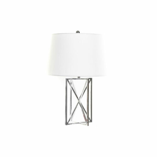 DKD Home Decor White Silver Polyester Metal 220V 50W Table Lamp [38x -