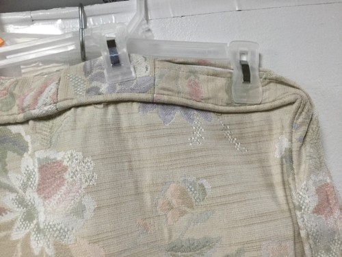 Window Seat Cushion Cover Plus 1.5 yds Matching Fabric Floral Beige R23 - Picture 5 of 10