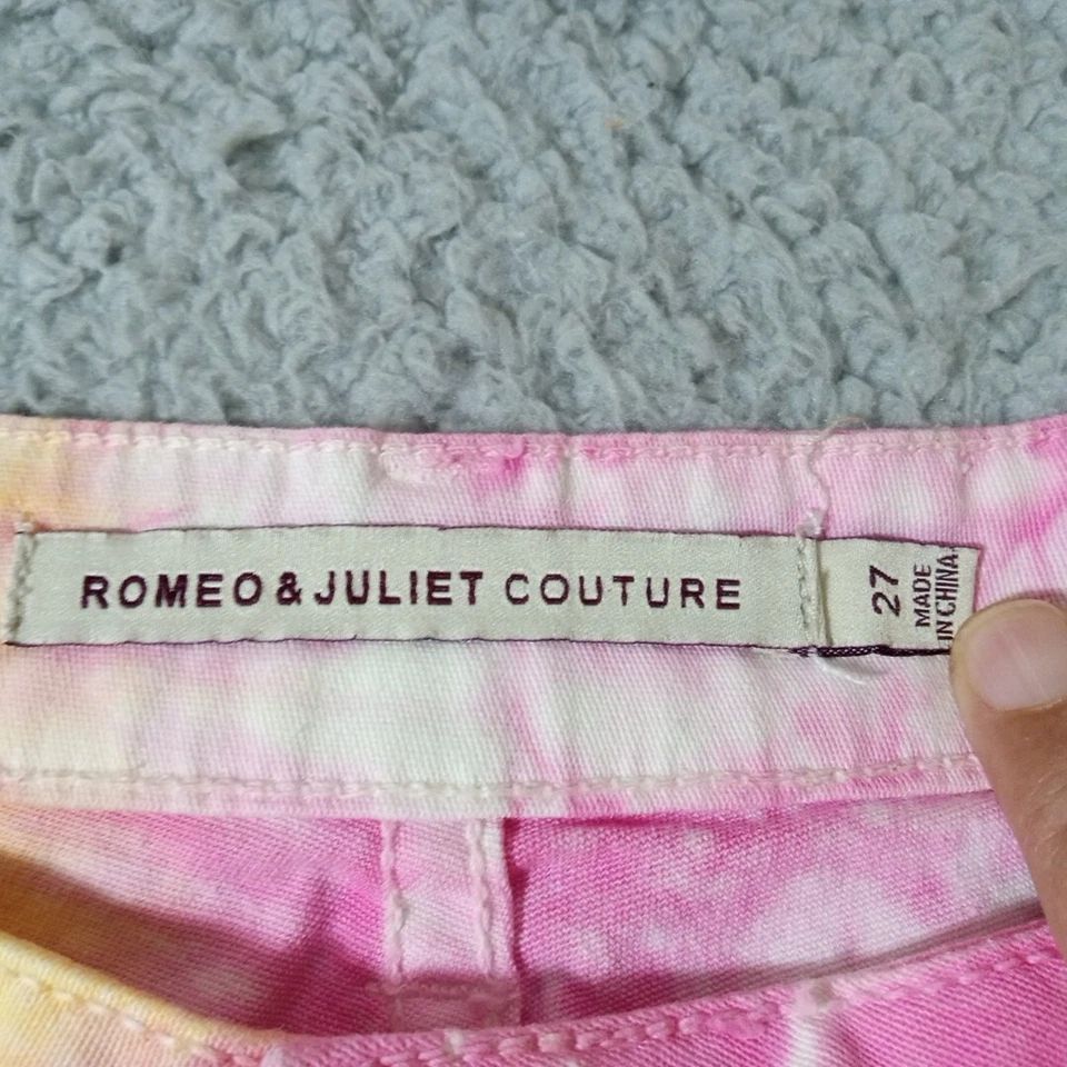 Romeo & Juliet Couture джинсовые шорты размер 27 розовый галстук краситель с заклепками украшенный - Изображение 3 из 4