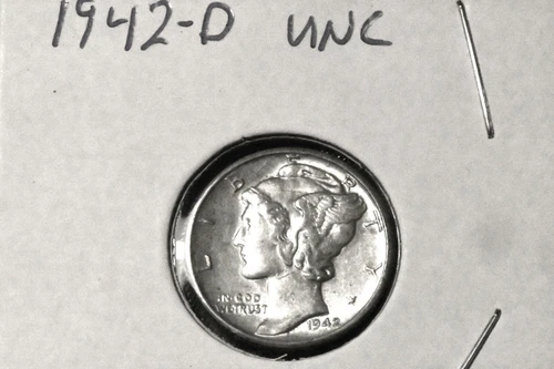 1942-D Mercury Silver Dime  choice uncirculated