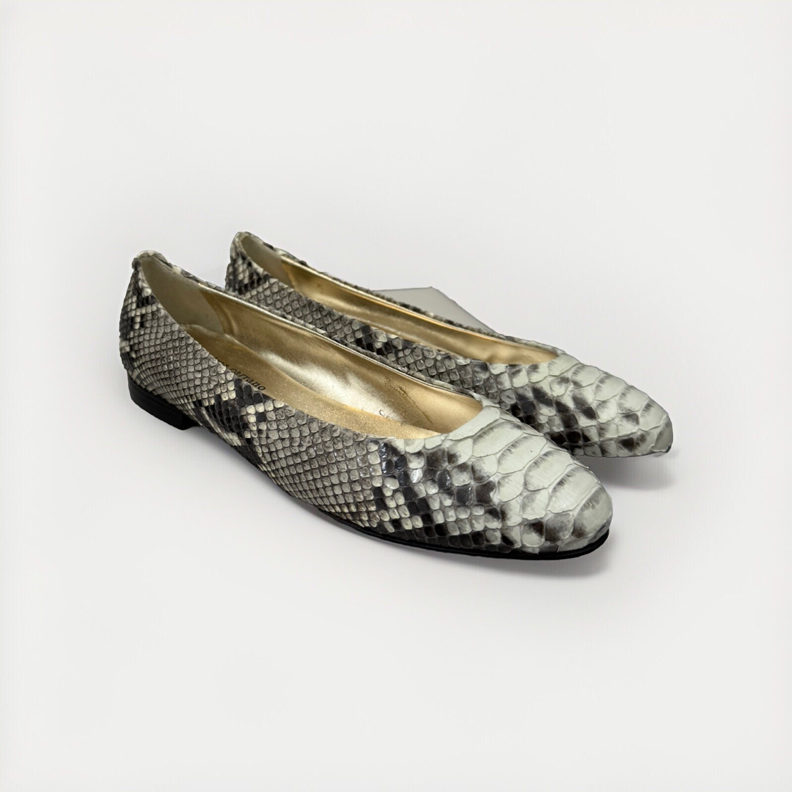 Andrea Carrano Python Grey/White Ballerina Flat - image 1