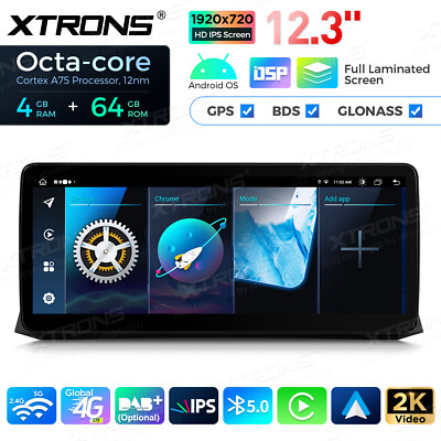 Android 14 8-Core Car Stereo GPS Navi 4G LTE WiFi DSP BT For BMW 5er E60 E61 CIC
