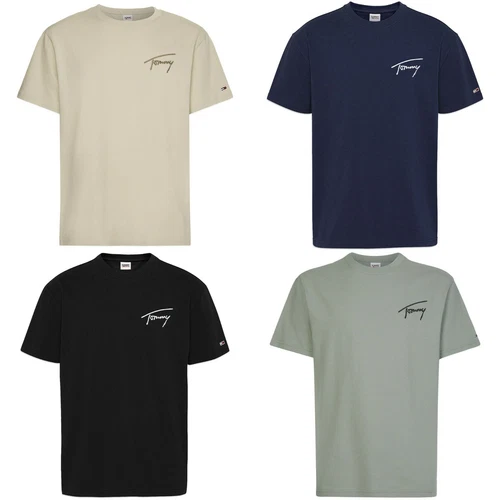 Tommy Hilfiger T-Shirt - Tommy Signature Embroidery Tee - Black, White, Navy