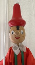 VTG Wooden Pinocchio Marionette String Puppet Made In Italy XX" Hand Carved 16"