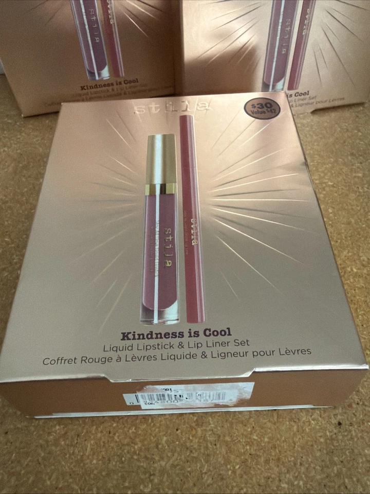 Stila (LOTE DE 3 CAJAS) Juego de lápiz labial líquido y delineador de lazo Kindness Is Cool ¡NUEVO! Foto 2 de 4