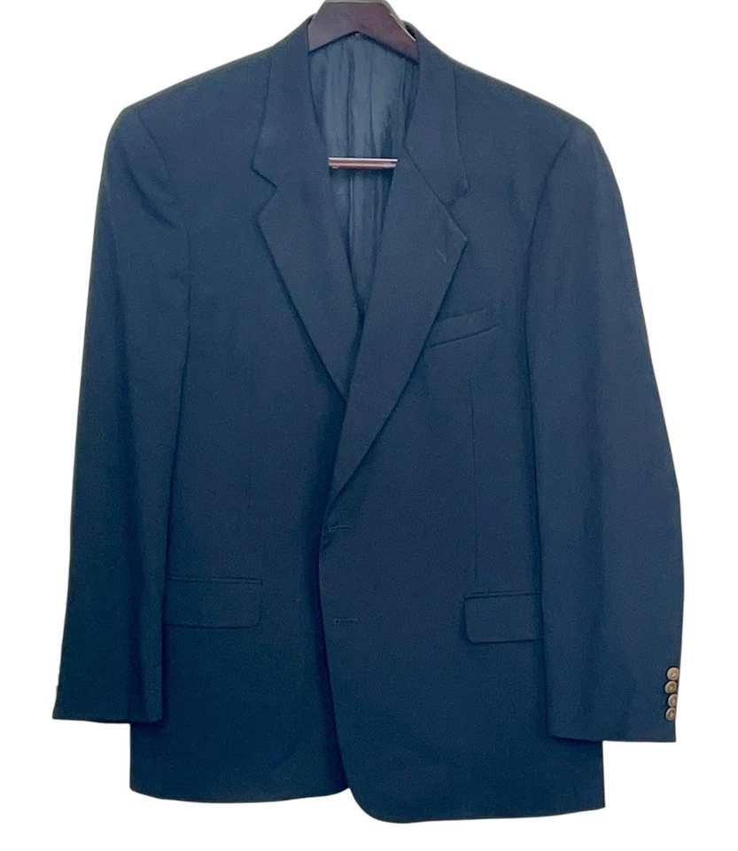 Chaqueta VALENTINO UOMO Negra 46L Lana Dorada Botones en V 2 Botones Frontales Hecha en Italia Foto 3 de 4