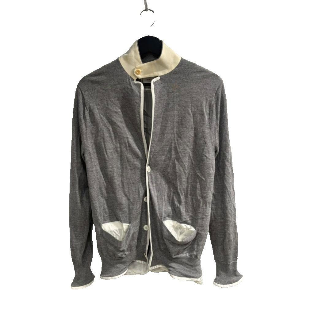 Sacai Gray Knit Jacket Size 1 Long Sleeve High Neck Wool/Cupro Vintage B
