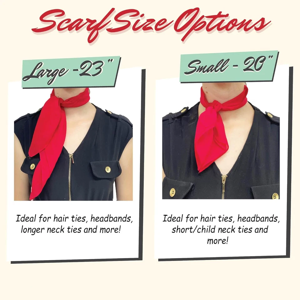 Bufanda cuadrada vintage retro de gasa de los años 50 cuello transparente corbata para el cabello mujeres niñas Foto 4 de 4