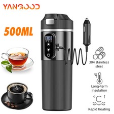 12V/24V 500ML Electric Heating Cup Kettle 304Stainless Steel Water Heater Bottle