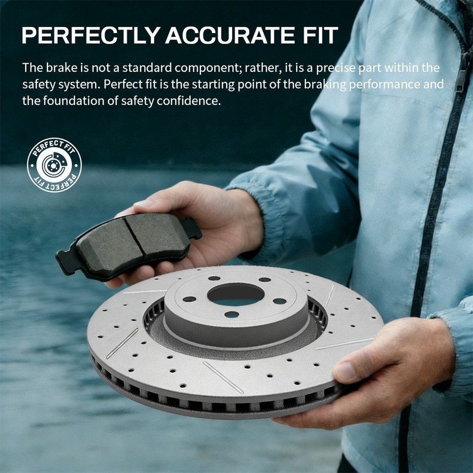 Brake Disc Or Rotor Front Drilled Disc Brake Rotors Brake Pads for Dodge Durango Jeep Grand ...