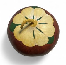 Hand Carved  Painted Gourd With Kid Flower Design