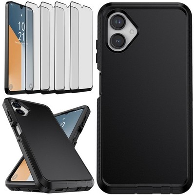 For Samsung Galaxy A06 Case Rubber Rugged Cover /Tempered Glass Screen Protector
