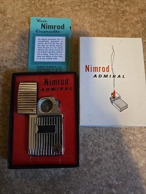 vintage Nimrod admiral lighter New In Original Box With Price Sticker