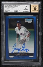 2012 Bowman Draft Chrome Picks Blue Refractor /150 Joey Gallo BGS 7 Auto 0m8