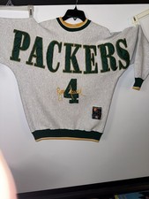 Vintage 1990s NFL Green Bay Packers Brett Favre Sweatshirt Mens Gray QB Club
