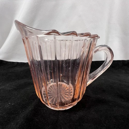 Vintage Jeannette Glass Pink Depression Glass Creamer – “Sierra” Pinwheel