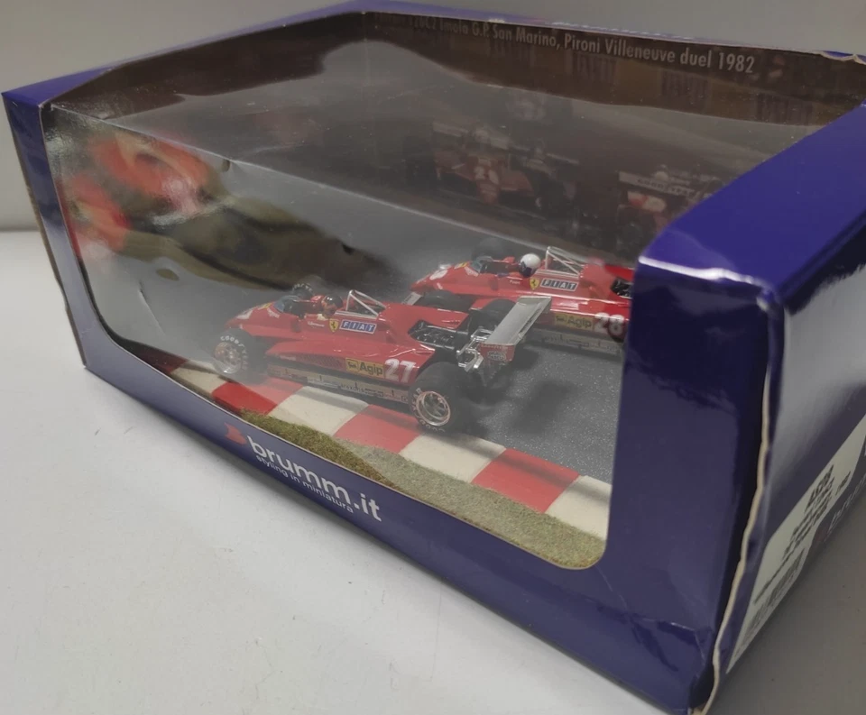 BRUMM 1:43 AUTO F1 FERRARI 126C2 20°ANNIVERSARY VILLENEUVE-PIRONI DUEL 1982 AS28 - Immagine 4 di 4