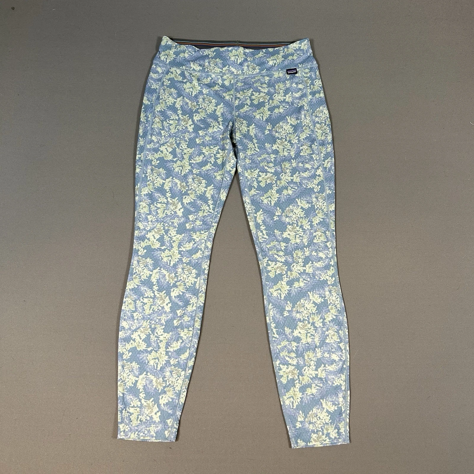 Patagonia Capilene Midweight Baselayer Pants Bottoms Womens Medium Blue Floral
