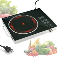 Portable Electric Ceramic Cooktop Infrared Heater Stove Countertop Single Burner