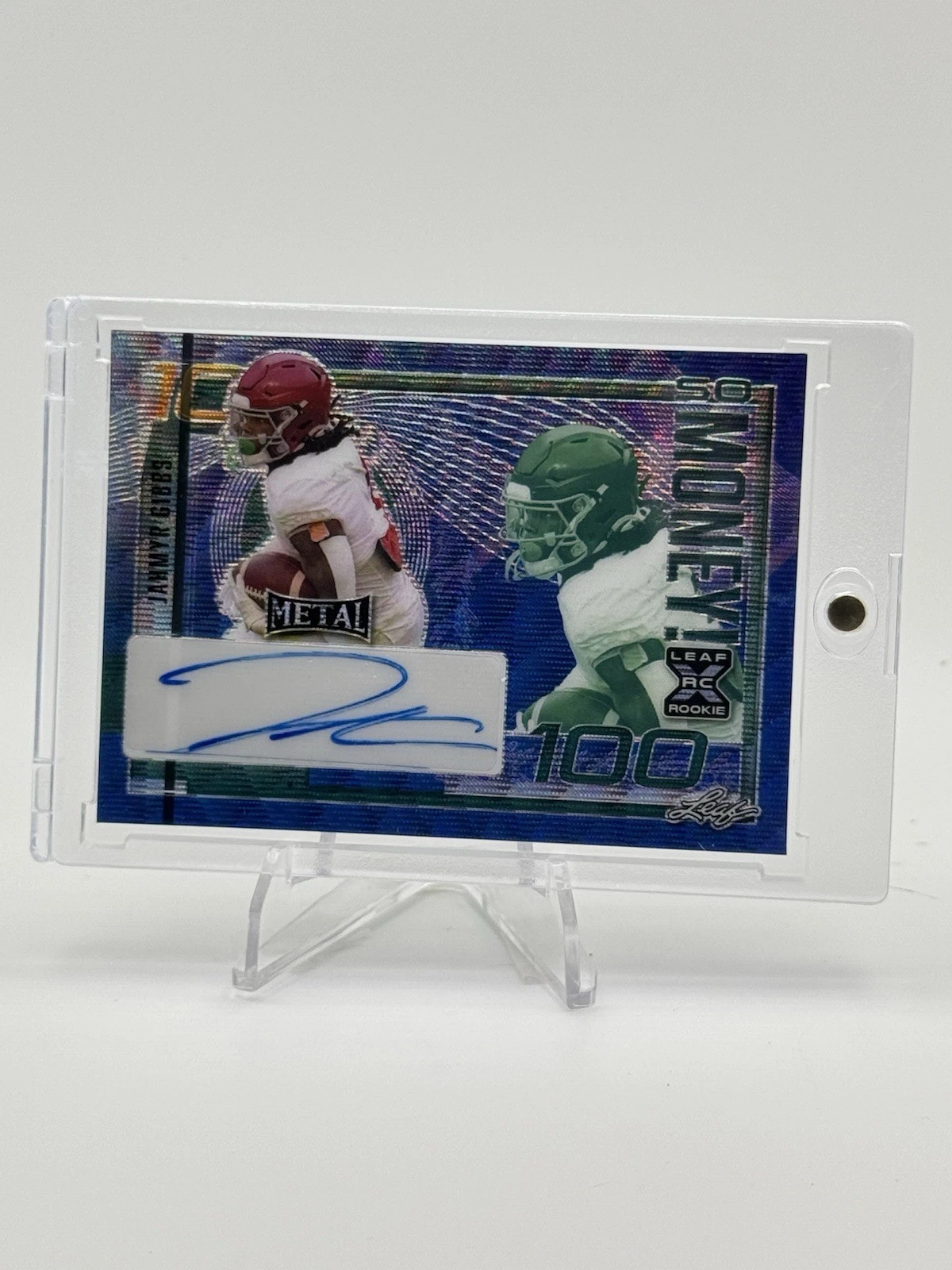 Jahmyr Gibbs Leaf Metal So Money! Autographs #SMJG1 Black & Yellow Crystal