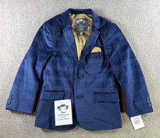 Appaman Fine Tailored Suit Jacket Blazer Blue Plaid Velvet Boys 6