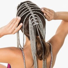 Luxury Rhinestone Tassel Headband Fashion Full Set Crystal Headband