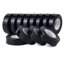12-Pack Black Electrical Tape,3/4 in X 66Ft,Vinyl Insulation Tape,Pvc Electric T