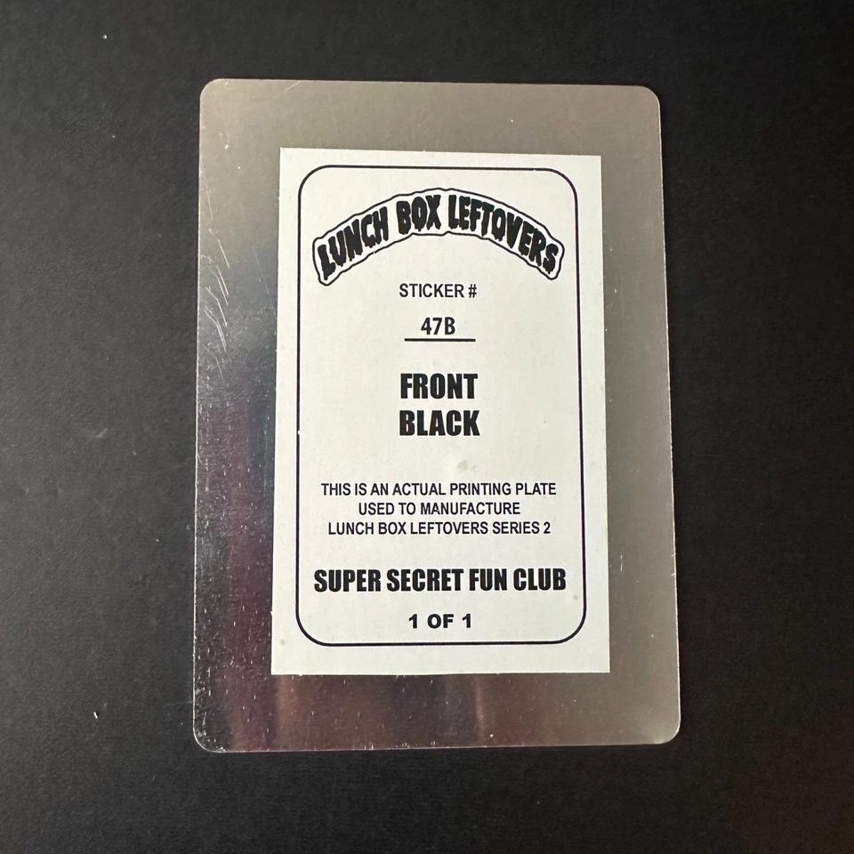 SSFC LUNCH BOX LEFTOVERS SERIES 2 BLACK KURT MUSCLE PRINTING PLATE 47B - Image 2 of 3