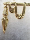 Vtg Danecraft gold tone Bar Ribbon tassel Pin