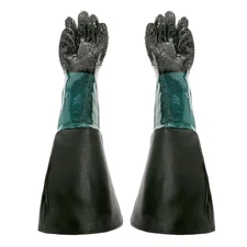 IVWNNN Sandblasting Gloves 23.6" Heavy Duty Rubber Sandblasting Gloves for Sa...
