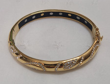 Nikken Bella Passione 24K Gold-Plated Magnetic Napoli Swirl Bangle Bracelet NWOT