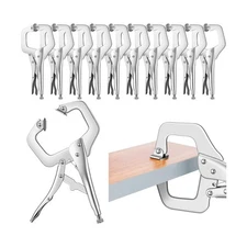 Yexiya 10 Pcs Locking C Clamp, Locking Pliers Adjustable Welding Cl... Fast Ship