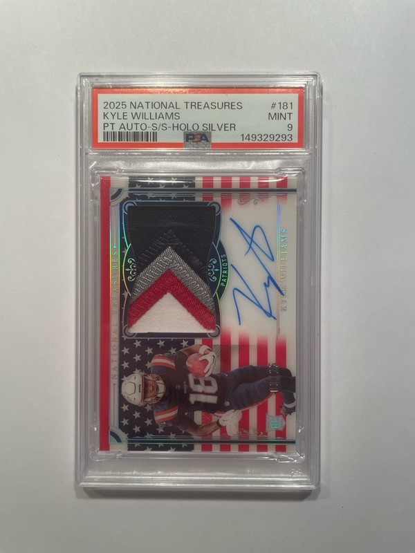 2025 National Treasures Kyle Williams #181 Stars & Stripes Patch Auto /25 PSA 9
