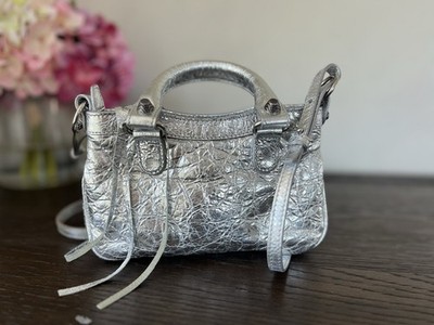 New Balenciaga Neo Cagole Mini Metallized Tote Bag | eBay