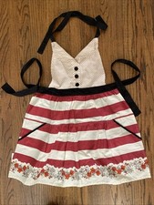 New w/o Tags Simply Envogue Bib Apron Polka Dot/Striped/Floral w Pockets. Retro
