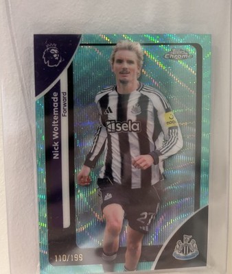2025-26 Topps Chrome EPL Nick Woltemade Aqua RayWave Refractor  /199