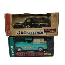 ERTL True Value Hardware 55 Chevrolet Pickup Truck  51 GMC Panel Van Coin Bank