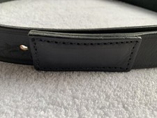 Boston Leather Belt Mens Large 42-44 Black Covered Buckle Mechanic Duty USA Made